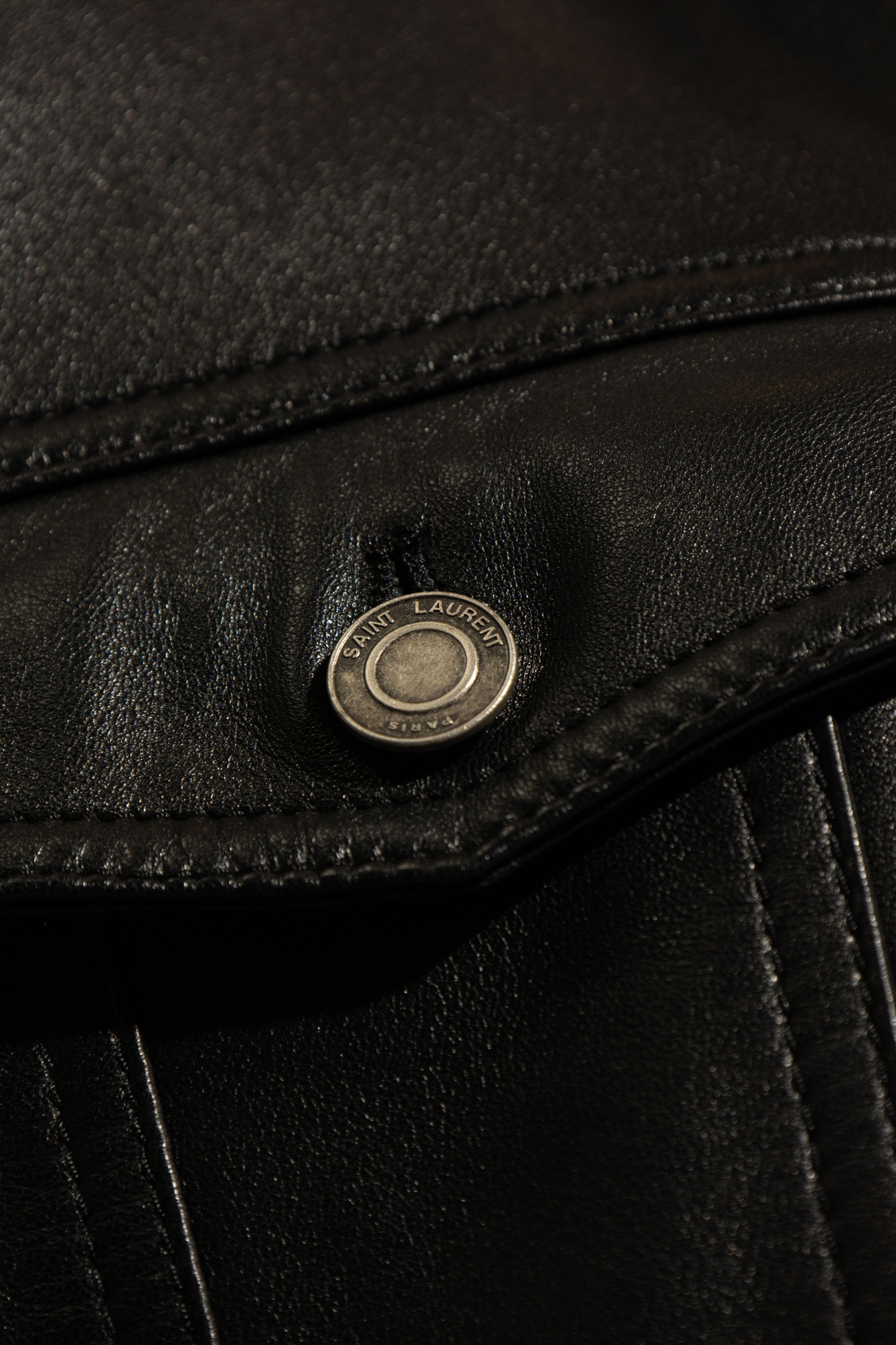 Saint Laurent Leather jacket with pockets | Men's Clothing